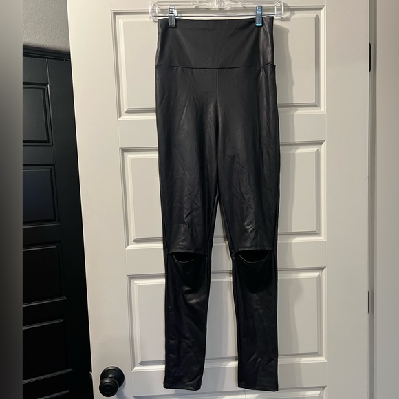 J2 Love Pants - Faux Leather Leggings with Open Knee